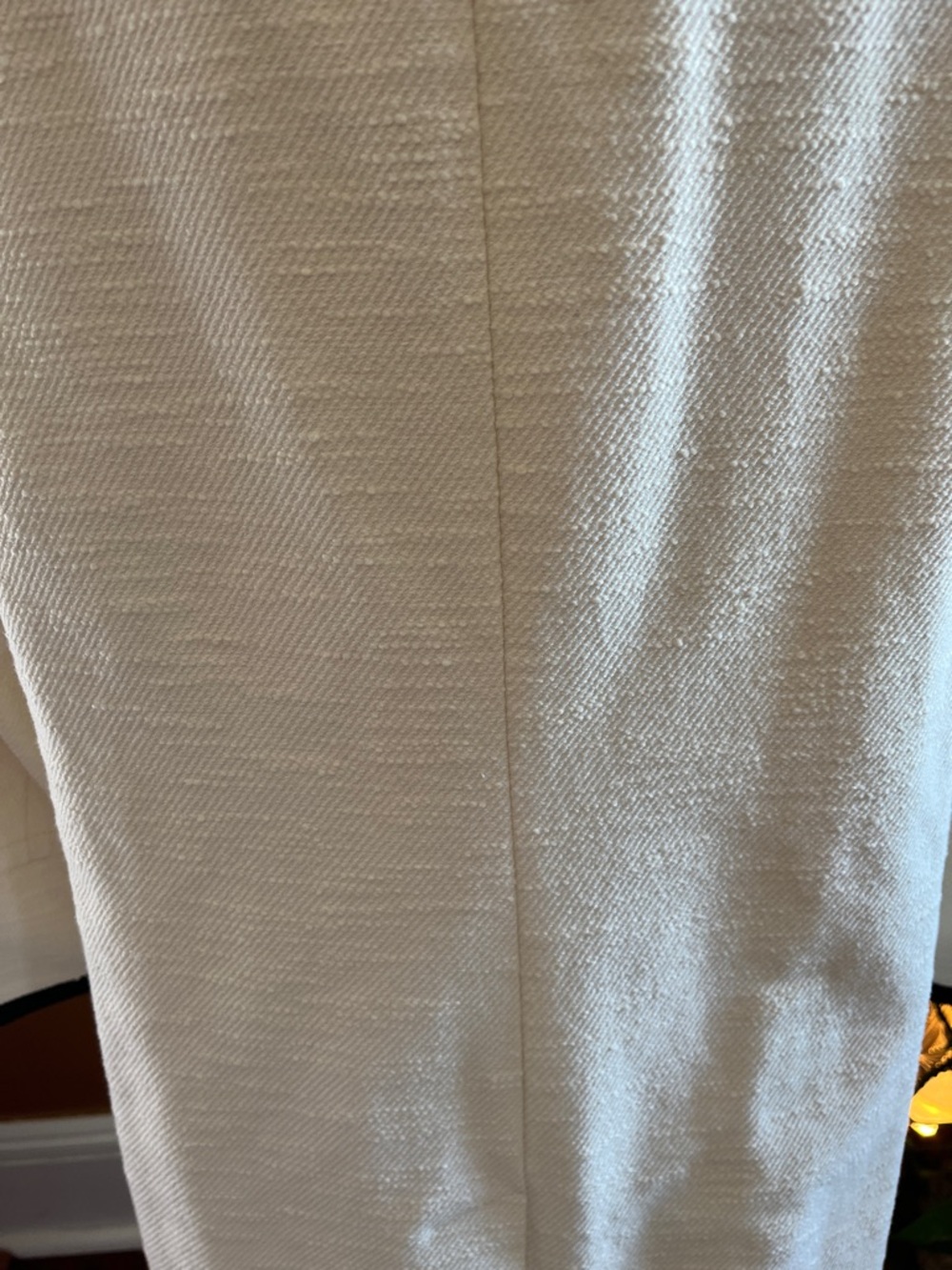 Talbots collarless textured Ivory Coat/Duster w/ Black Trim & pockets Size 14 - Picture 9 of 17